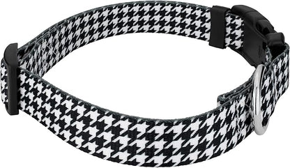 Country Brook Petz - Houndstooth Everyday Dog Collar and Leash - Sports and Athletics Collection Featuring Spirited Designs (5/8 Inch, Small)