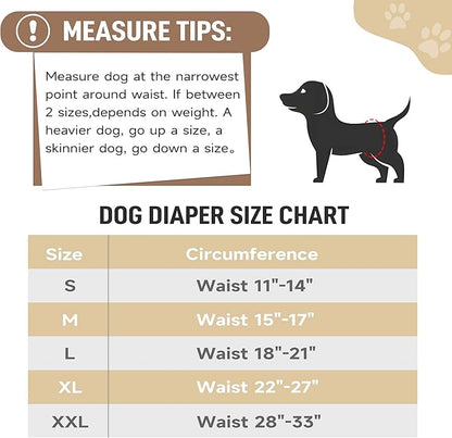Male Dog Diapers, High Absorbing Dog Belly Bands for Male Dogs, Washable Reusable Dog Males Wraps(5 Pack)