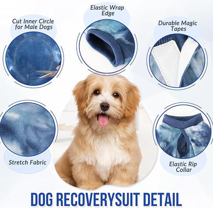 SlowTon Dog Recovery Suit - Surgery Recovery Suit for Female Male Dogs, Dog Onesie After Spay Abdominal Wounds, E-Collar Cone Alternative Prevent Licking Pet Surgical Suit(Blue,XXL)