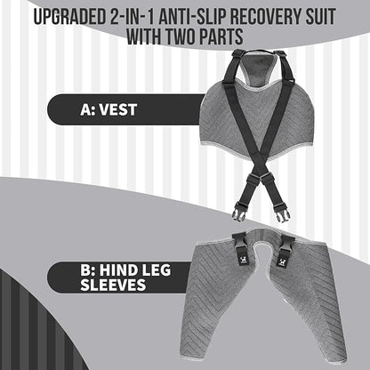 Arblina Dog Recovery Sleeve for Hind Leg, Adjustable Buckled Rear Leg Sleeve to Prevent Licking Wounds for Medium Large Dogs After Surgery, Thick Leg Sleeve as Cone Collar Alternative, XL