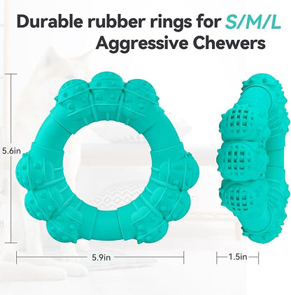 Indestructible Dog Chews - Super Duty Chew Toys for Aggressive Dogs, Puppy Teething Relief & Interactive Play