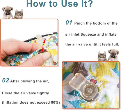 Protective Inflatable Collar for Dogs and Cats - Soft Pet Recovery Collar Does Not Block Vision, Prevents Pets from Touching Stitches, Wounds and Rashes (Floral - 2, Neck 18" - 20")