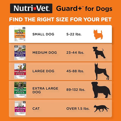 Nutri-Vet Guard+ for Dogs, Flea and Tick Prevention Spot On Drops, Topical Treatment for Dogs 5-22 lbs, Puppy Essentials, Waterproof Formula, 3 Monthly Doses, 90 Days of Protection