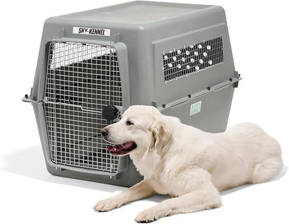 Petmate Sky Kennel IATA Airline Compliant Plastic Dog Crate For Air and Land Travel, Giant 48" L For Pets 90-125 lbs, Heavy Duty Dog Kennel, Made in the USA