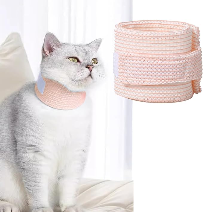 Cat Neck Brace Cover - Breathable Elizabethan Collar for Post-Surgery Recovery Anti-Lick Wound Adjustable Protective Cervical Cone for Small Medium Large Dogs Cats (Neck Girth 11.0-13.8" Depth4.7