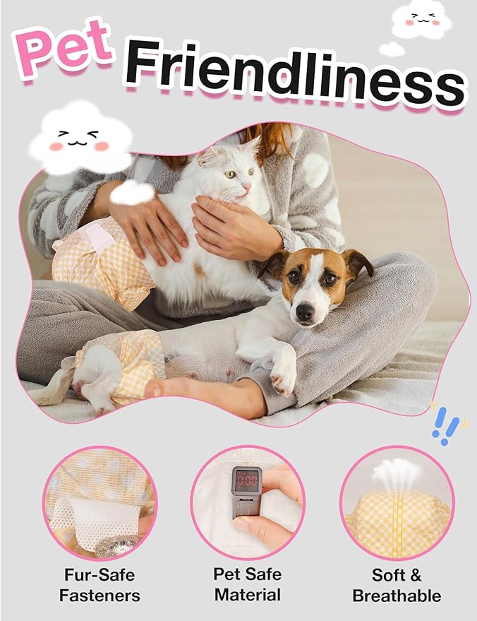 Dono Dog Diapers Female-60Pcs, Disposable Doggie Diapers with Wetness Indicator, Super Absorbent Leak-Proof Pet Puppy Diaper for Female Dogs in Peeing or Elderly Incontinence