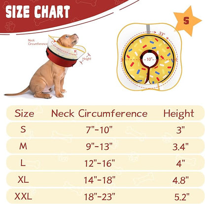Elevated Inflatable Dog Cone Collar Alternative After Surgery, Dog Donut Collar, Soft Pet Cone to Stop Licking for Small Medium Large Dogs