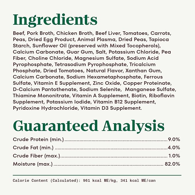 Nutro Hearty Stew Canned Wet Dog Food, Natural Grain Free Dog Food Wet Cuts in Gravy Chunky Beef, Tomato, Carrot & Pea, 12.5 oz Cans (12 Count, Pack of 1)