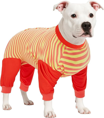 LovinPet Dog Recovery Suit - Medium Large - Full Coverage Large Dog's Bodysuit Wound Protective Surgical Recovery Bodysuit for Abdominal Wounds After Surgery Cut-Out Design of Abdomen,XXL