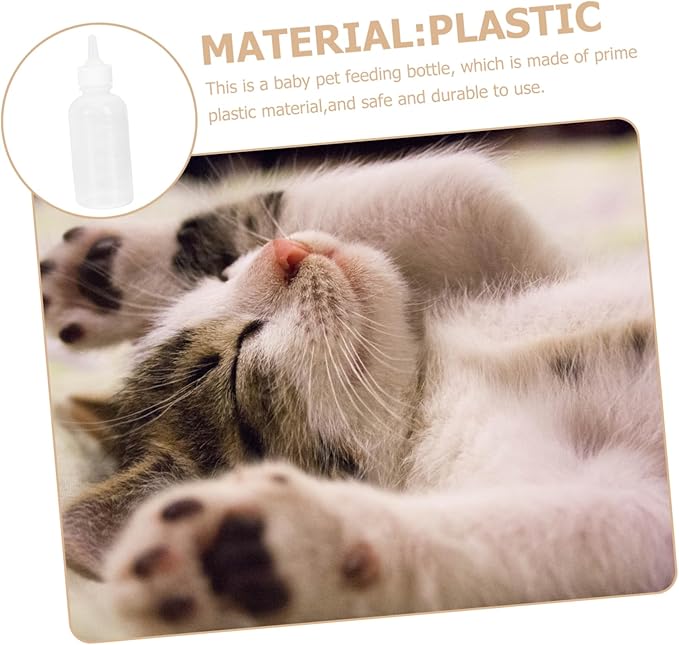Kisangel 4pcs Plastic Kitten Puppy Milk Bottle Cat Dog Feeding Bottle for Newborn Pet Nursing