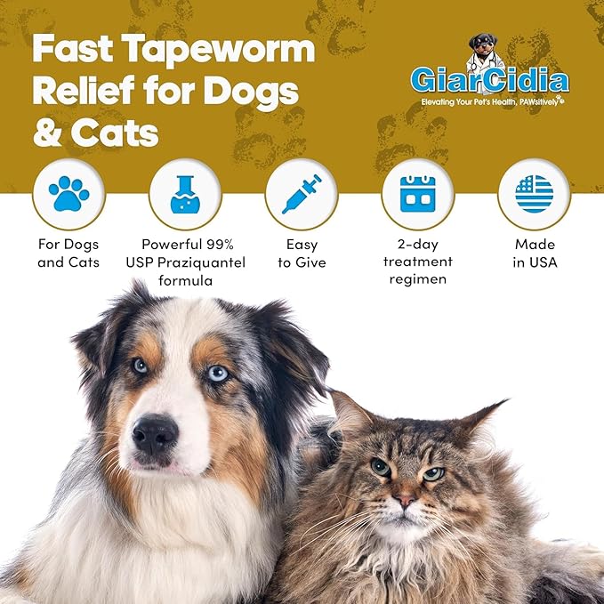 No More Tapeworms in Cats and Dogs- Dewormer for Cats and Dewormer for Dogs - Vanilla Flavour with 3ml Dropper (120ml Vanilla)