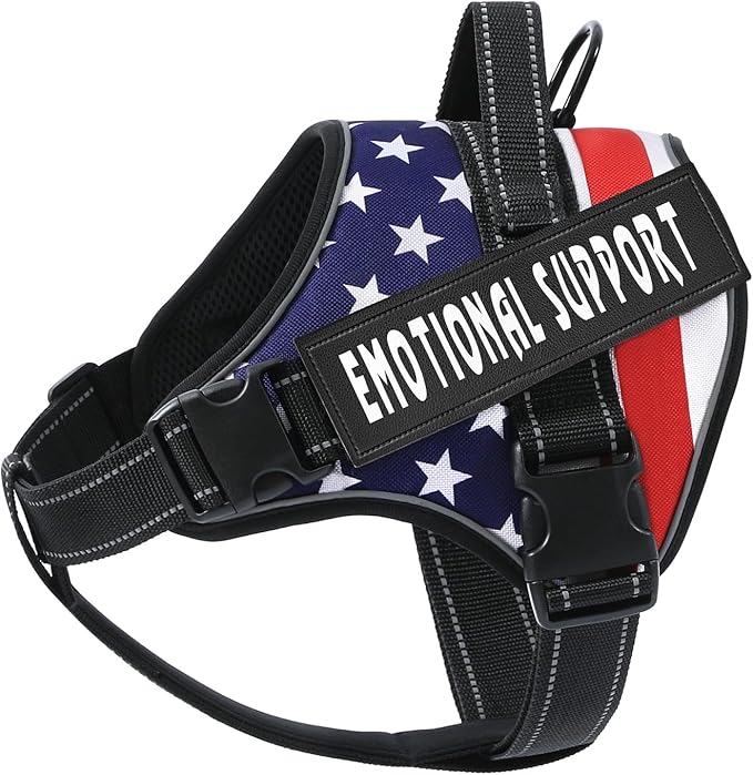 voopet Emotional Support Dog Harness, Professional Service Dog Vest Harness for Small Medium Large Dogs, Reflective Breathable and Adjustable No Pull/Choke ESA Essential Harness