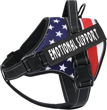 voopet Emotional Support Dog Harness, Professional Service Dog Vest Harness for Small Medium Large Dogs, Reflective Breathable and Adjustable No Pull/Choke ESA Essential Harness