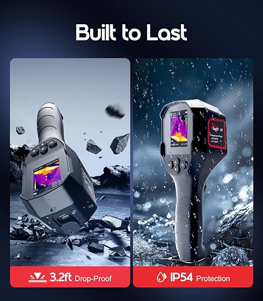 Thermal Camera, 240 x 240 TISR Resolution, -4°F to 1022°F Temp Range, 25Hz Infrared Camera with Temperature Alarm, 50°FOV Handheld Thermal Imaging Camera