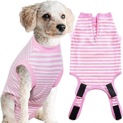 Recovery Suit for Dogs,Dog Cone Alternative Zipper Surgery Suit Female Spay,Soft Dog Surgery Suit for Anti Licking,Breathable Surgical Suit for Dogs Female Spay