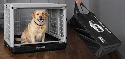 Pet Gear “The Other Door” 4 Door Steel Crate for Dogs/Cats with Removable Tray, Sea Salt, 36 Inch