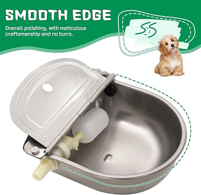Automatic Dog Feeder Trough Bowl Dispenser Waterer for Pet Dog Horse Cattle Goat Sheep Water Stainless Steel Farm Tool