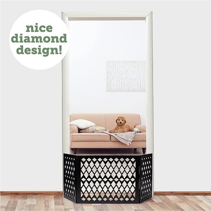 Free Standing Pet Gate | Pet Gate for Small Dogs | Free Standing Dog Gate for Stairs | Freestanding Dog Gates for Doorways | Freestanding Pet Gates | Width 23.5-47 inch | Height 18.75 inch (Diamond)