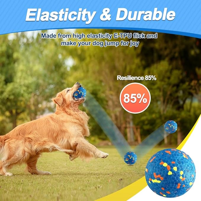 Mankoda Dog Balls, 8Pcs Tennis Ball Toys for Aggressive Chewers, Durable Teething Chew Dog Toys, Diameter 3'' Water Toy Fetch Balls, Interactive Dog Balls for Large and Medium Dogs (8 Balls)