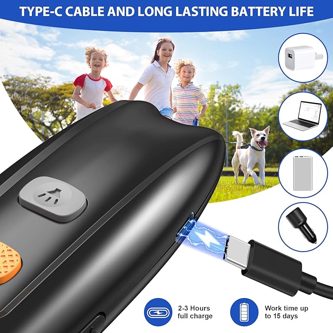Ultrasonic Dog Barking Control Device, Anti Barking Device Dog Barking Silencer with LED Light, 3 Training Modes Bark Deterrent Devices 20ft Range Dog Training & Behavior Aids w/SOS