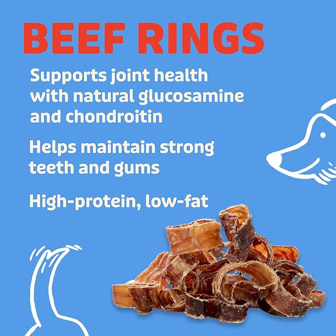 Lovie Beef Lung Dog Treats - Dehydrated Air Dried Soft Bites, Single Ingredient, Protein Rich, 16 oz (Beef Rings)