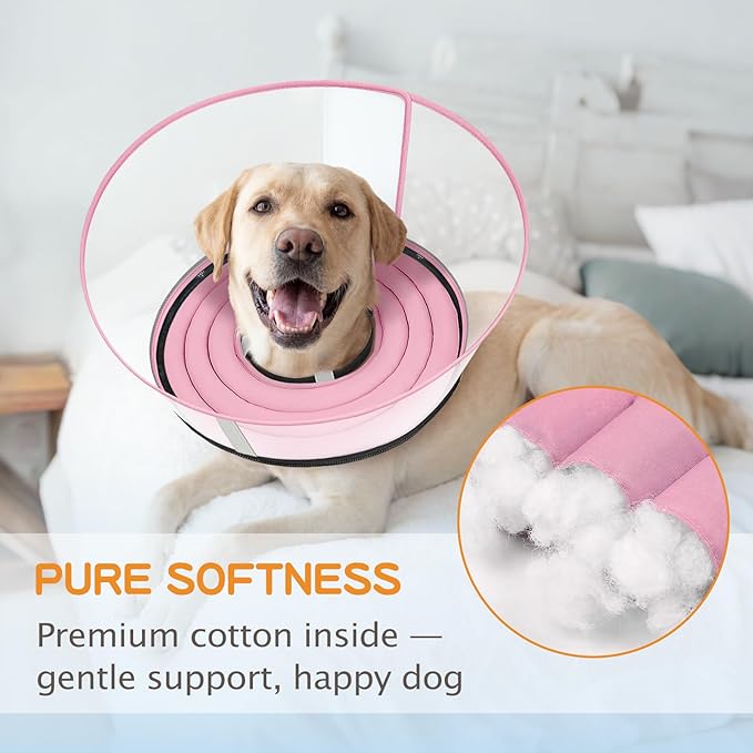 Raised Dog Cone Collar Alternative After Surgery, Soft Dog Cone for Small Medium Large Breeds to Stop Licking, Pet Neck Donut Collar After Surgery