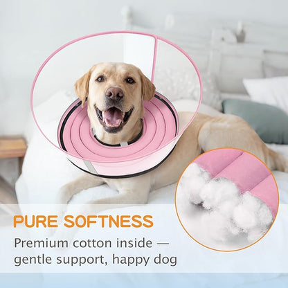 Raised Dog Cone Collar Alternative After Surgery, Soft Dog Cone for Small Medium Large Breeds to Stop Licking, Pet Neck Donut Collar After Surgery