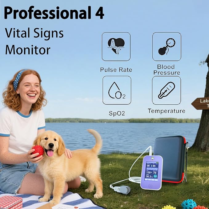 Veterinary Monitor: Pets Vital Signs of spo2,Pulse Rate,Temperature and Blood Pressure Monitoring Dog or cat Blood Pressure Color Touch Screen Monitor