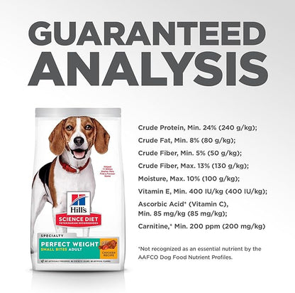 Hill's Science Diet Adult Perfect Weight Small Bites Dry Dog Food, Chicken, 4 lb. Bag