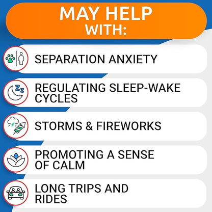 BARK&SPARK Advanced Calming Chews for Dogs - Hemp Chew + Melatonin - Anxiety Relief - Sleep Aid - Relaxing Treats - Stress Relief During Fireworks, Storms, Thunder, Barking - Made in USA - BBQ - 60Ct
