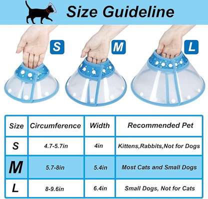 Vivifying Dog Cones for Small Dogs, Adjustable 5.7-8in Pet Cone, Lightweight Recovery Elizabethan Collar for Cats, Puppies and Mini Dogs (Blue)
