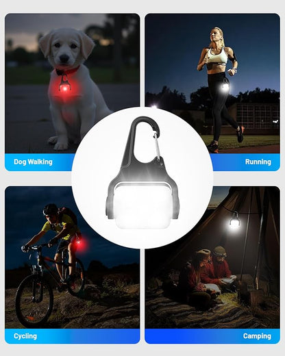BLBS Rechargeable Dog Collar Light -3 Modes Dog Light, IP65 Waterproof Dog Walking Light, 50LM Dog Lights for Night Walking, Running, Camping, Climbing, Bike, 2 Pack