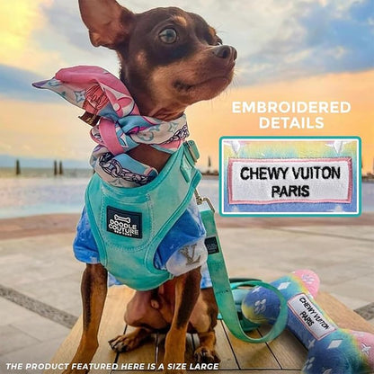 Haute Diggity Dog Chewy Vuiton Bone Plush Squeaky Dog Toy, Soft Durable Designer-Inspired Stuffed Puppy Chew Toys for Small, Medium & Large Dogs, Machine-Washable (Pink Ombre) XL