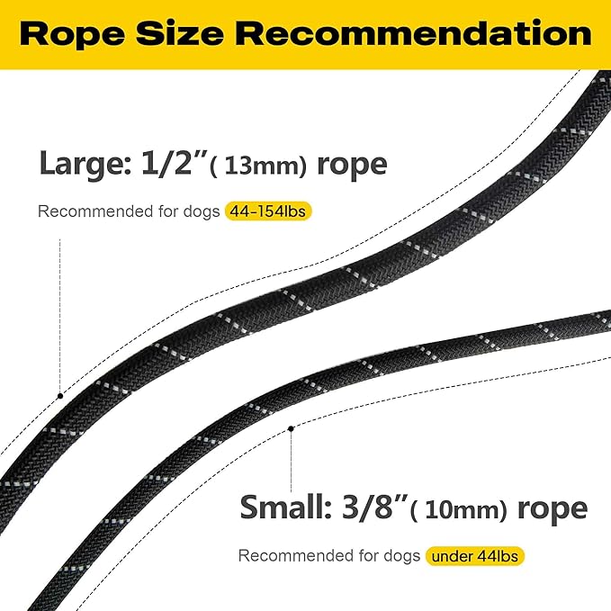 Fida Durable Slip Lead Dog Leash, 6 FT x 3/8" Heavy Duty Comfortable Strong Rope Slip Lead for Small Dogs and Puppies, No Pull Pet Training Lead with Highly Reflective(3/8", Black)