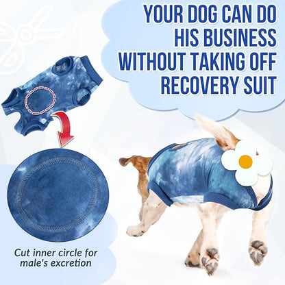 Lukovee Recovery Suit for Dogs, Onesie Surgery Recovery Suit for Female Male Dogs, Abdominal Wounds Cone E-Collar Alternative Prevent Licking Spay Recovery Suit (TBL,XL)