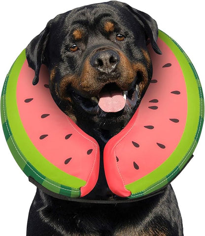 MIDOG Soft Inflatable Dog Cone, Donut E-Collar Alternative for After Surgery, Prevents Licking, Allowing Normal Eating & Vision, Comfortable Recovery Collar for Small Medium Large Dogs & Cats, Red-XL