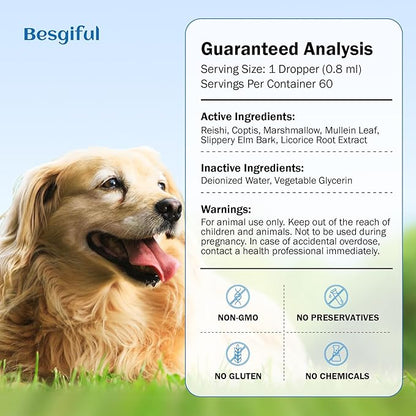 Collapsed Trachea Treatment for Dogs, Breathe Easily, Dog Cough Treatment, Trachea Cough Elixir, Natural Herbal Support Tracheal & Respiratory, Dog Kennel Cough Relief with Mullein Leaf & Marshmallow