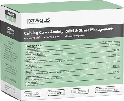 Calming Care Supplement for Dogs Canine 30 Sachets - Anxiety Relief and Stress Management, Relaxation Support, Emotional Stability, Sleep Quality Support, Long-Lasting Freshness