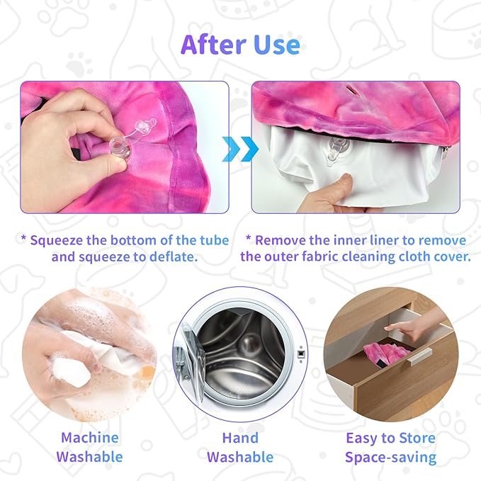 Dog Cone, Y-blue Cone Collar Inflatable Dog Neck Collar Recovery E-Collar Alternative, Cat Donut Collar After Surgery for Dogs and Cats(Rose Purple, M)