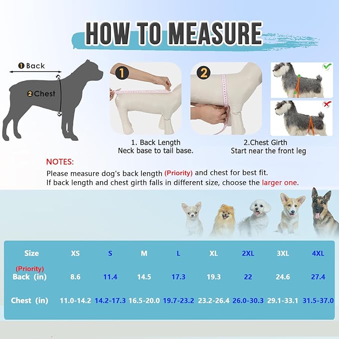 Lukovee Recovery Suit for Dogs, Zipper On Recovery Suit for Female Male Dog, Onesie Abdominal Wounds Cone E-Collar Alternative Prevent Licking Spay Recovery Suit (XXL,TPU)