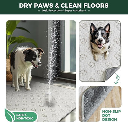 FXW Washable Pee Pads for Dogs, Puppy Pads with Super Absorbent, Specifically Designed for FXW Rollick/Homeplus 32/40/45inch 6 Panels Dog Playpen, 43" x 71" Rectangle, Khaki, 1 Pack