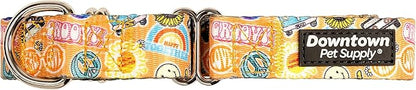 Downtown Pet Supply - Martingale Collar for Dogs - Dog Training Collar - Big, Wide & Thick Dog Collar - Escape-Proof, Weatherproof, Durable and Comfortable - Good Vibes - Medium Dog Collar