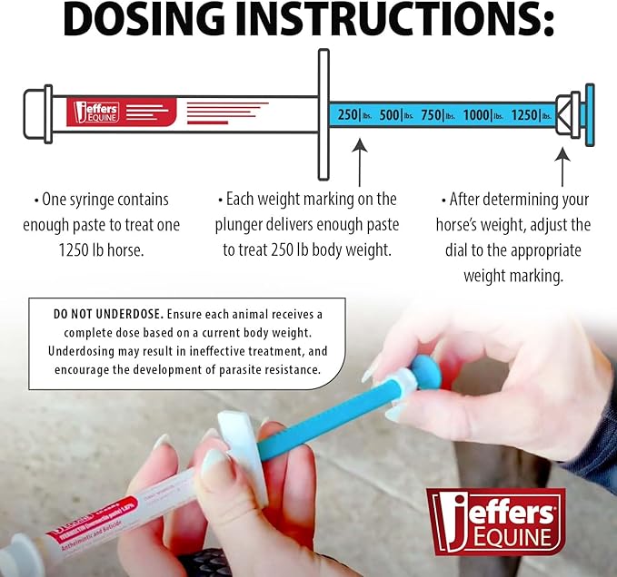 Jeffers Ivermectin Gel Dewormer for Horses - Apple Flavored, 1.87% Broad Spectrum Dewormer Paste - Effective Parasite Control for Worms, Pinworms, Bots & More - Safe for Equine of All Ages- 1 Pack