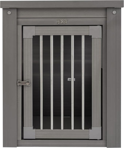 New Age Pet ECOFLEX InnPlace Dog Crate & End Table, Indoor Furniture Style Pet Kennel for Small, Medium, Large & XL Dogs, Durable Composite, Grey, Medium
