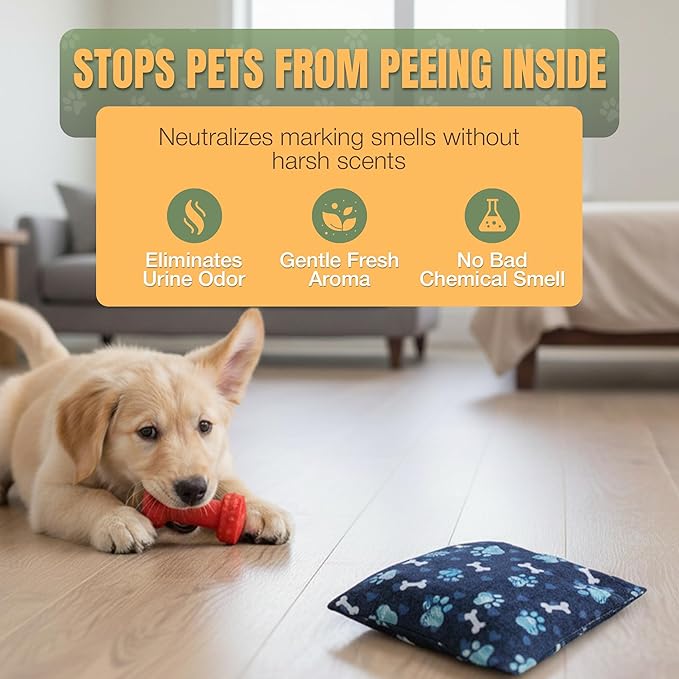 Dog Marking Prevention Product – Dog Pee Deterrent Indoor – Dog & Puppy Potty Training Aids– Long-Lasting Dog Pee Stopper Bag, Pet & Child Safe, No Sprays, 6 Months Protection - Blue Bone Paws