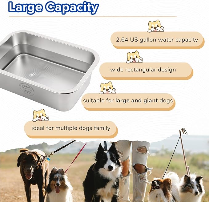 PEDAY Automatic Dog Waterer for Large & X-Large Dogs, Human Grade 18/8 Stainless Steel, Water Bottle Not Included