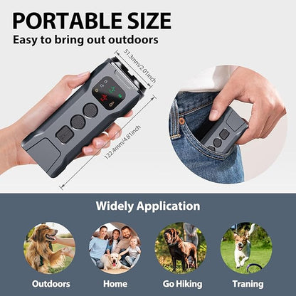Mtmult Ultrasonic Dog Bark Deterrent - Dog Bark Deterrent Devices, Barking Deterrent Devices, Bark No More Training Aid, LED Flashlight & HD Display (Anti Barking - Grey P9)
