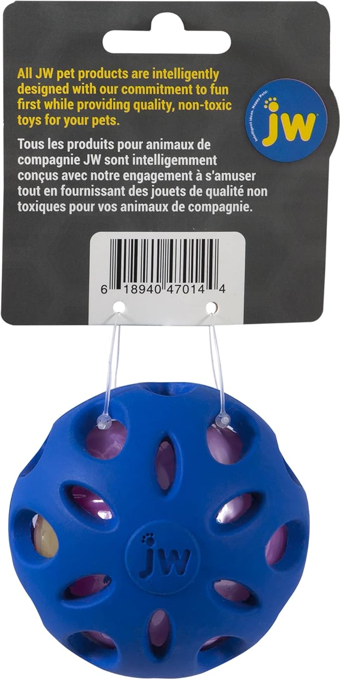 Petmate Crackle Heads Crackle Ball Crunchy Noise Chew Fetch Toy for Dogs Assorted Colors,Medium 3' Diameter,(Pack of 2)