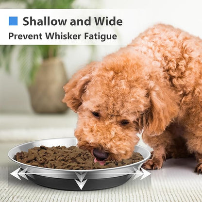 2 Packs Premium Stainless Steel Dog Bowls - Non-Slip, 2.5 Cups Capacity, Durable and Safe for Your Beloved Pet
