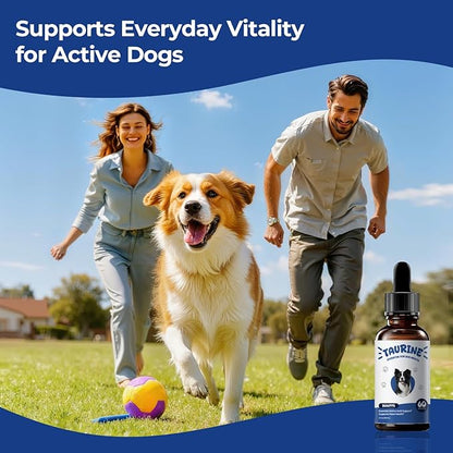Taurine Supplement for Dogs Liquid Drops Amino Acid Support for Heart Health & Muscle Function, Easy to Add Canine Nutrition Supplement